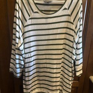 MIX 2X Long Sleeve Green/White Shirt